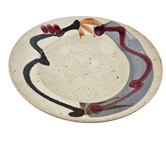 Handmade Ceramic Bowl Abstract Design 10in Rustic Pottery Decor Artisan Crafted - Picture 5 of 10